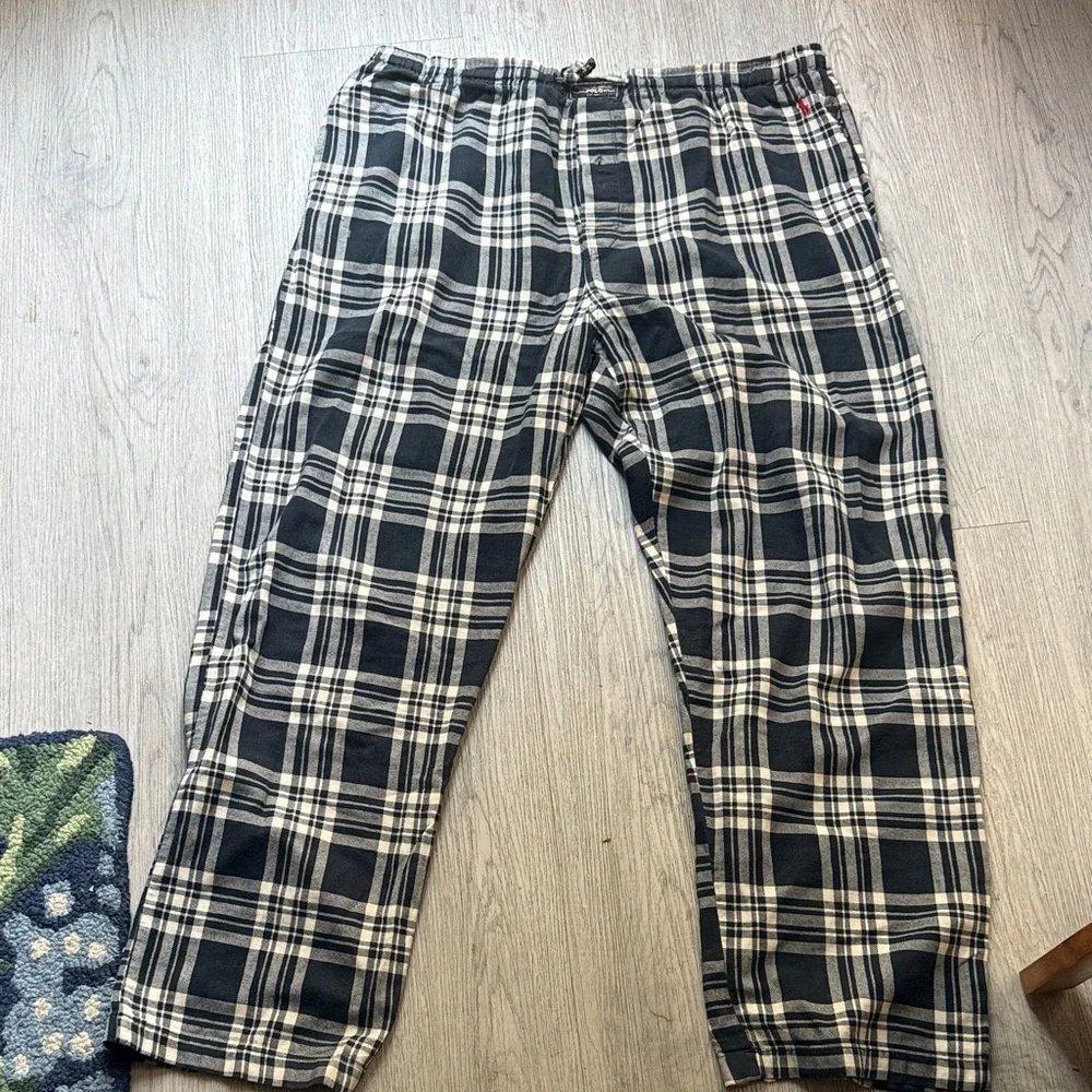 Polo Ralph Lauren Plaid Black and White Men's Pants